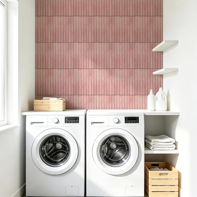 WOWSTAR 10-Sheet Thickened Pink Peel and Stick Backsplash for Kitchen, Back Splashes Stick on Tile, Waterproof Wall Tiles - Image 2