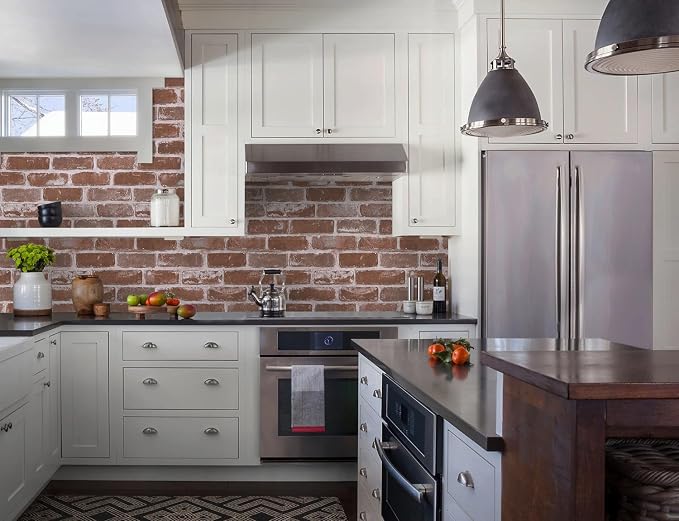 Timeet Vintage Brick Wallpaper Peel and Stick Wallpaper Red Brick Wallpaper 17.7"x393.7" Faux Brick Peel and Stick Removable Self Adhesive Wall Paper for Walls Covering - Image 8
