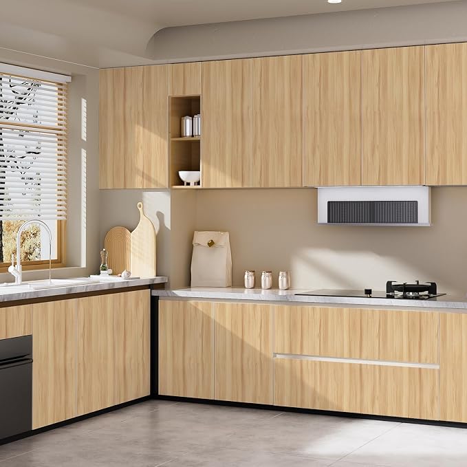 Wood Grain Contact Paper 17.3"x200" Oak Wood Look Peel and Stick Wallpaper Vintage Removable Self Adhesive Vinyl Faux Wood Wallpaper for Cabinets Countertops Covering - Image 5