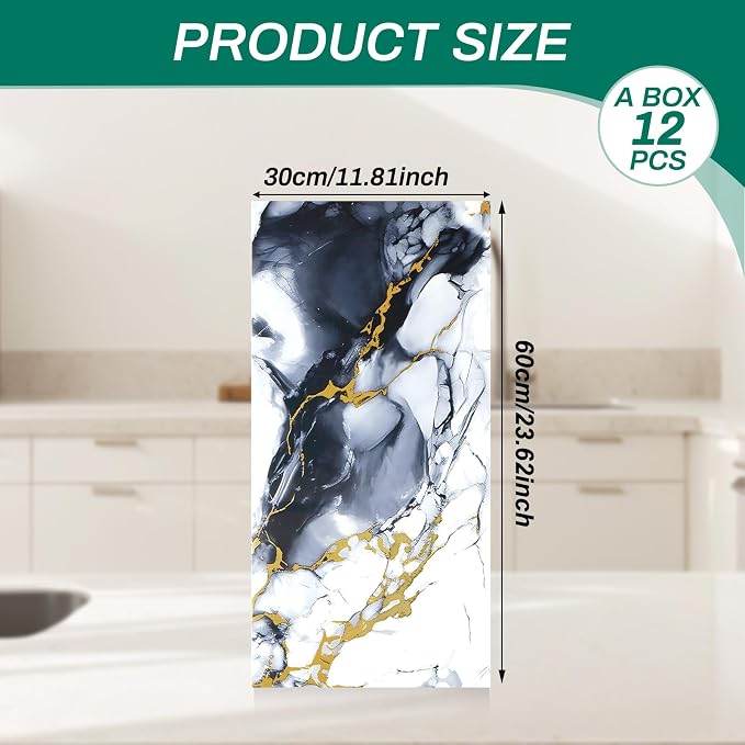 Peel and Stick PVC Wall Panels, Marble Look Tiles for Backsplash, 12 Packs | 23.6"x11.8", Waterproof, Renter-friendly Wall Tile for Kitchen, Bathroom, Shower, Laundry Room (Not Real Tile, Not for Floor) - Image 2