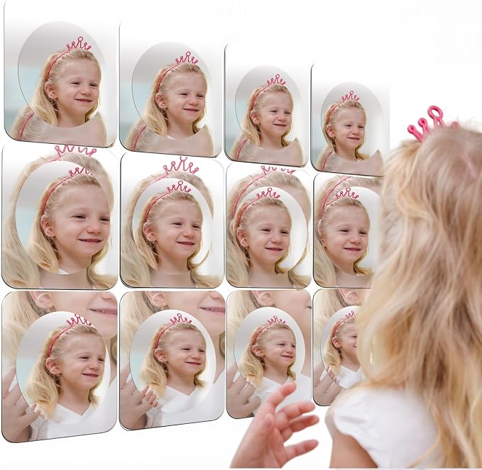 Handepo 16 Pack Sensory Bubble Wall Mirror 10" Interactive Acrylic Mirrors for Wall Decor Sensory Toddler Mirror Toys for Kids Classroom Home Visual Tactile Stimulate Cognitive - Image 7