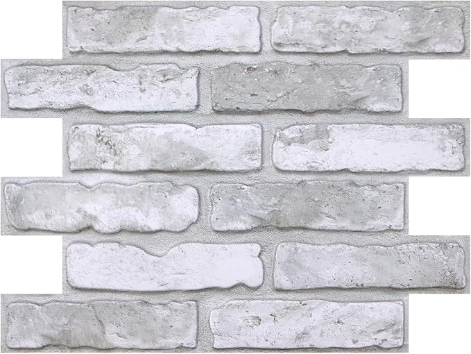 COMSTICKC 3D Peel and Stick Faux Brick Wall Panels for Quick DIY Wall Decor | Gray-White, 10 Pcs 15.7" x 11.8", Not Real Brick, Lightweight PVC Decorative Wall Sticker for Wall Makeover,Cover 12.9 sq ft - Image 9
