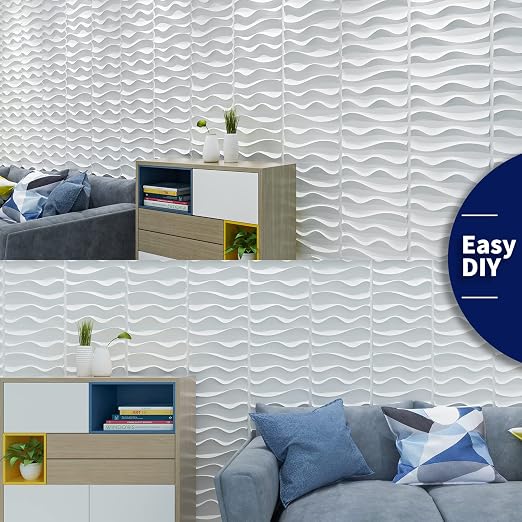 Art3dwallpanels 3D Wall Panels, 33 Pack, White PVC | 3D PVC Wall Tiles for Interior Wall Decor, Waterproof, Modern, Easy DIY for Residential and Commercial - Image 5