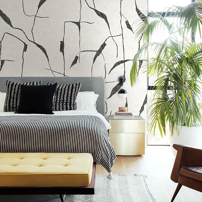 RoomMates RMK12210M Nikki Chu Off White and Charcoal Black Ivory Coast Peel and Stick Wall Mural by RoomMates