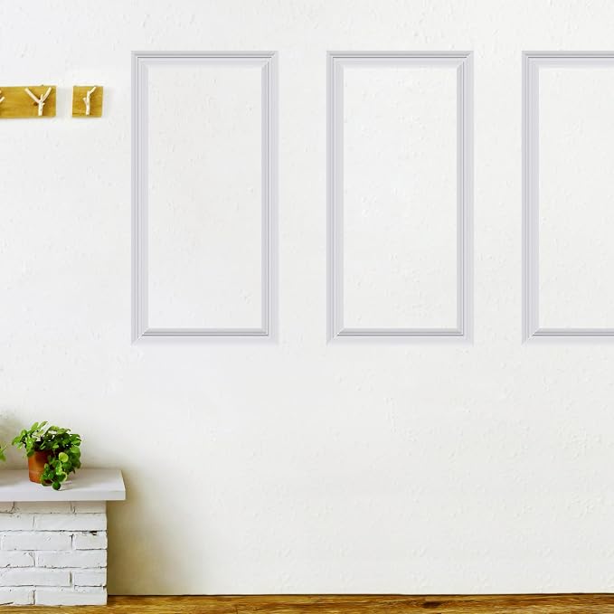 3 Set Panels Peel and Stick Premade Wainscoting Accent Wall Panels for Interior Wall Decor Easy DIY Build and Picture Frame Door Decor (8 x 16 in) - Image 6