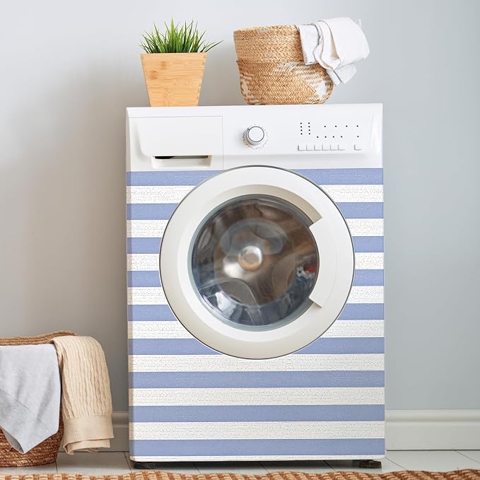 Blue Stripe Peel and Stick Wallpaper 15.7" x 236" | Blue and White Striped Boho Self-Adhesive Contact Paper Removable Waterproof Wallpaper for Bedroom,Cabinets,Drawer Liners - Image 5