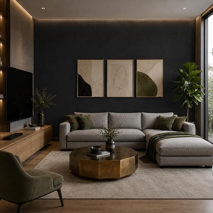 17.7"x 118" Peel and Stick Wallpaper Matte Black Contact Paper Self-Adhesive Removable Thick Waterproof Wallpaper Vinyl for Cabinets Countertops Furniture Kitchen Bathroom & Walls - Image 3