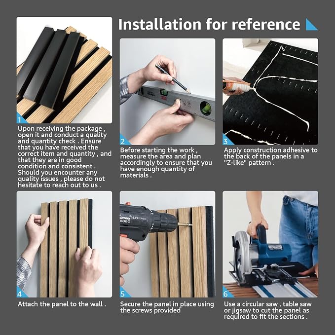 Art3d 2-Pack 3D Fluted Wood Sound Absorbing Slat Wall Panel, Matte Black | 47.2 x 23.6 Inch, Noise Control, Easy to DIY, Sustainable Material, Ideal for Homeowners, Designers, for Living Room, Office - Image 8