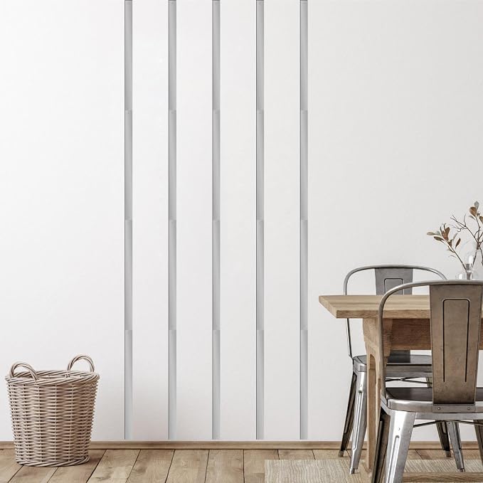 Silver Metal Wall Art Modern Striped Walls Decor Minimalist Line Arts Sign | Minimalist line art hanging sign, easy to install, metal plaque decorative, walls sculptures, for bedroom office living room - Image 5