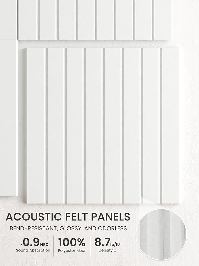 Bumusty 36"x 24" Large Felt Bulletin Board Tiles,Cold White | 6-Pack Cork Board Alternative, Wall Decor, 30 Pushpins, 30 Adhesive Tabs, Vision Board, Office, Classroom, Home, Dorm - Image 3
