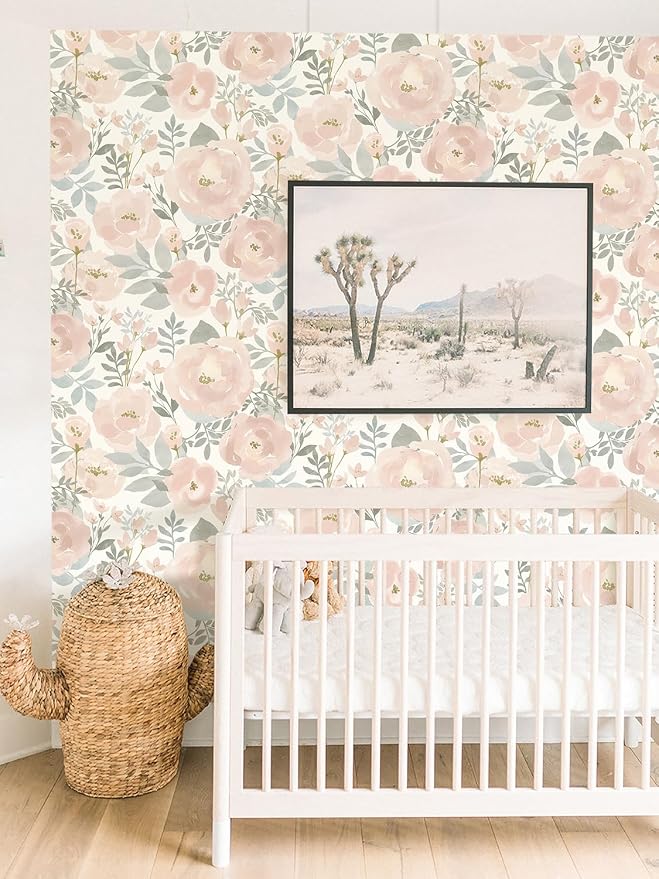 Orainege Peel and Stick Wallpaper Peony Floral Wallpaper | 17.3in x393.7in Floral Contact Paper Self Adhesive Removable Wall paper for Bedroom Laundry Room, Light Pink - Image 6