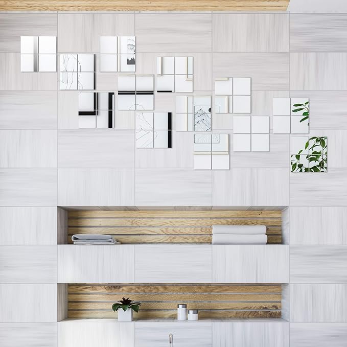 Jetec 25 Pcs Small Acrylic Square Mirror Tiles for Crafts DIY,4 Inches - Image 6