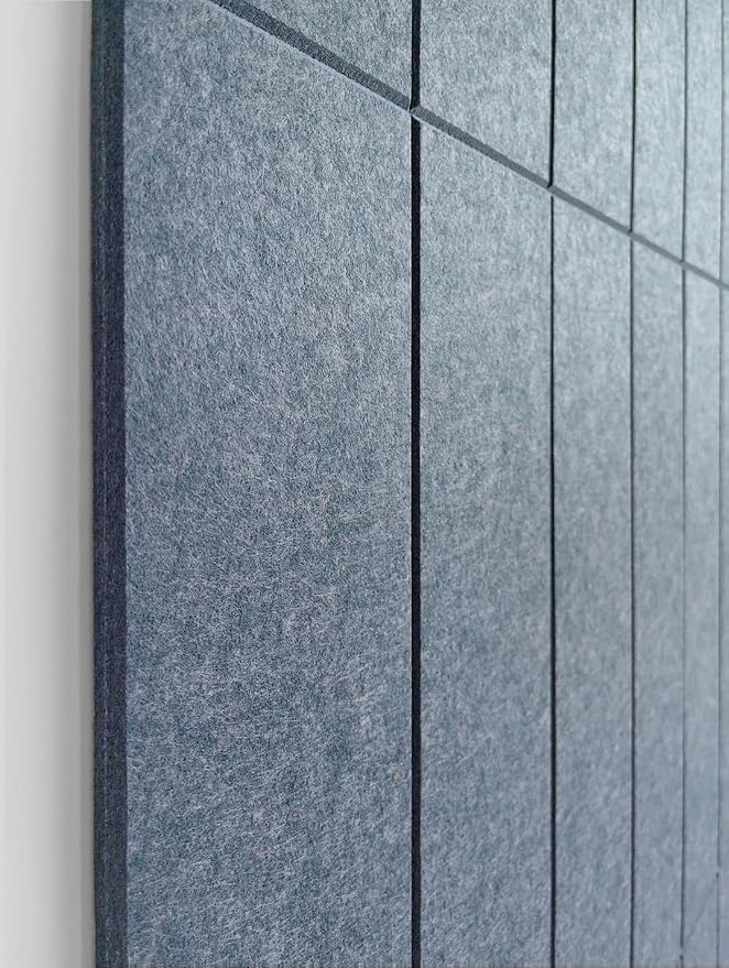 Shiplap Felt Wall Panels for Bedroom & Office, Peel and Stick, Sound Absorbing - 24 Pack Felt Wall Tiles with Adhesive - Denim Blue - Image 3