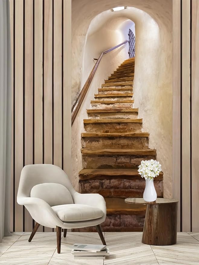 artfanke 3D Peel and Stick Door Stickers 30.3"x78.7"-Stone Ladder Door Wallpaper Murals Decal Self-Adhesive for Bedroom Home Decor (2 Sheets/Set) - Image 5