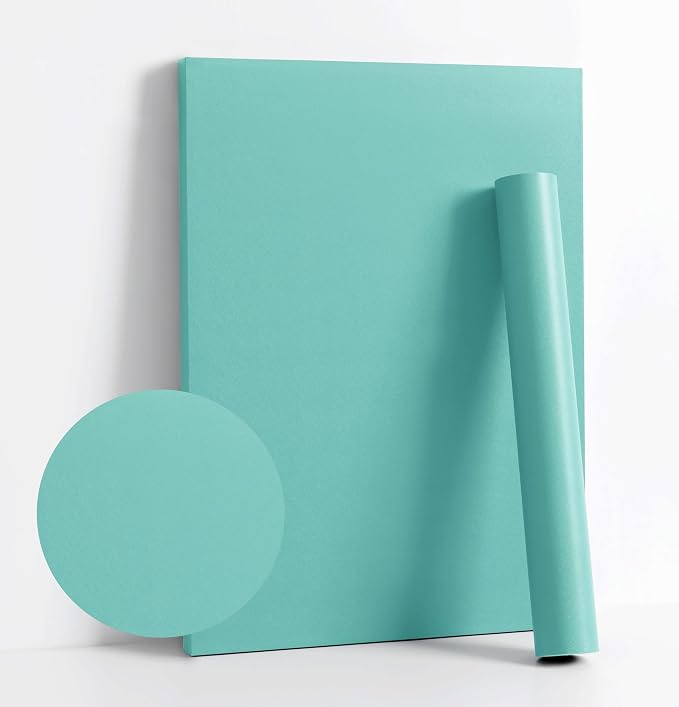 Dimoon 393.7''x17.7''Mint Green Peel and Stick Wallpaper Contact Paper Modern Self Adhesive Wall Paper Removable Textured Solid Color Shelf Cabinet Vinyl Roll (393.7''x17.7'',Mint Green) by DIYYOURMOON