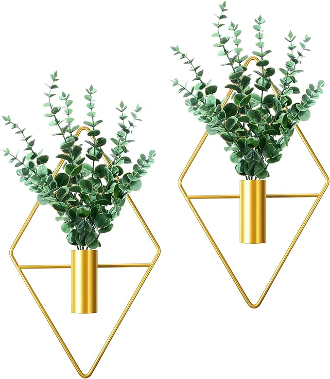 Canlierr 4 Pcs Wall Decor Hanging Planters, Eucalyptus, Gold by Canlierr