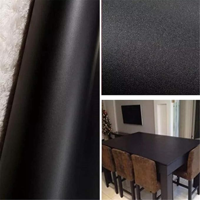 Yancorp 24"x120"Matte Black Contact Paper Peel and Stick Wallpaper Solid Teal Self-Adhesive Drawer Stick and Peel Countertop (24"x120", Black) - Image 2
