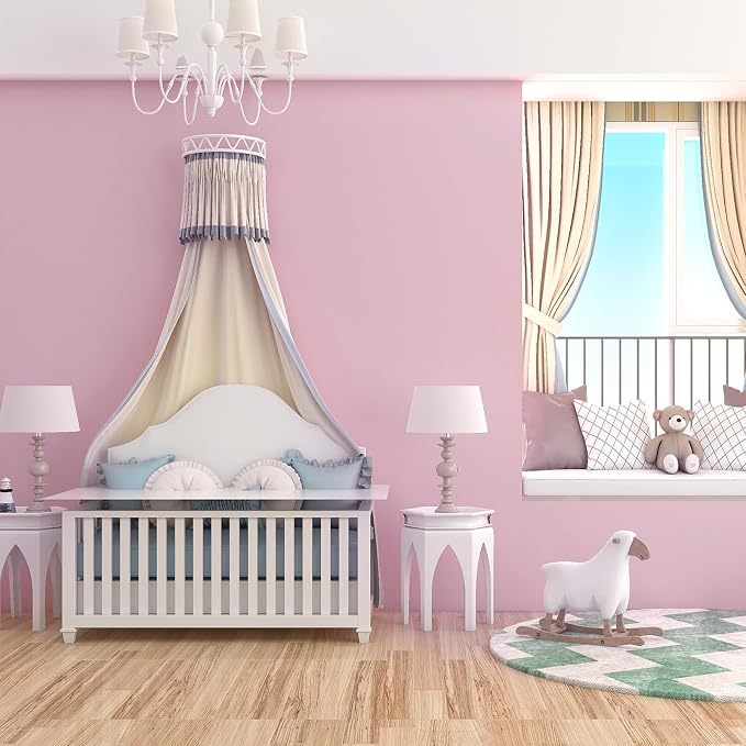 Pink Peel and Stick Wallpaper Solid Pink Contact Paper A Set of 23.6"x236" Matte Self Adhesive Waterproof Vinyl Roll for Wall Coverings,Cabinets,Countertops,Bedroom,Kitchen - Image 5