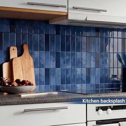 10 Sheets Upgraded Thicker Design Subway Tile Peel and Stick Backsplash | 12”×12”Self Adhesive Wall Tiles Stick on Back Splash for Kitchen,Bathroom,Camper(Blue) - Image 4