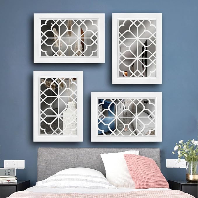Wocred Set of 2 Rectangular Wall Mirror,White Color Entry Mirror for Bathroom Renovation,Bedrooms,Living Rooms and More(11”x15”) - Image 2
