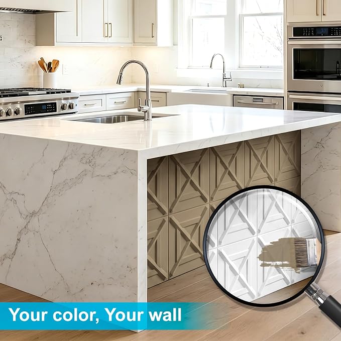 Art3d X-Shape Decorative 3D Wall Panels, 11.8 x 11.8 in, 33-Pack, White | PVC, Lightweight, Waterproof, Peel and Stick, Easy to Install, Durable, Flexible, Decorative, Ideal for Living Room, Bedroom - Image 7