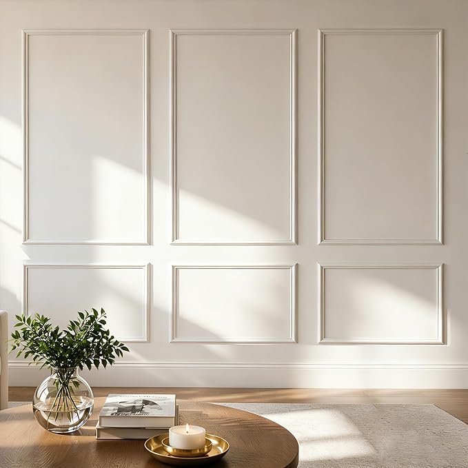 Large Peel & Stick Wall Molding Box Moulding Trim, Set of 6 | Pre-Cut Self Adhesive Premade Accent Panels Molding for Accent Wall, Living Room, Bedroom, Hallway,DIY, Covers 12 ft Wall - Image 9