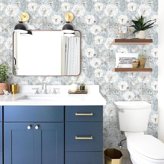 Nukofal Floral Wallpaper Peel and Stick Dandelion Contact Paper 16.9"x118" | Dandelion Peel and Stick Wallpaper Floral Contact Paper Waterproof Self Adhesive Removable for Cabinets Drawers Decor Vinyl - Image 4