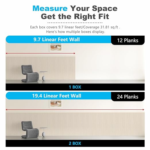 Art3d Beadboard Wainscoting Wall Panel Kit, 37.8 x 9.84 Inch, White Ash | 12-Piece Panels + 4 Edge Trims, 31 Sq.Ft. Coverage, Lightweight, Water-Resistant, Easy to Trim, for Living Room, Bedroom - Image 7