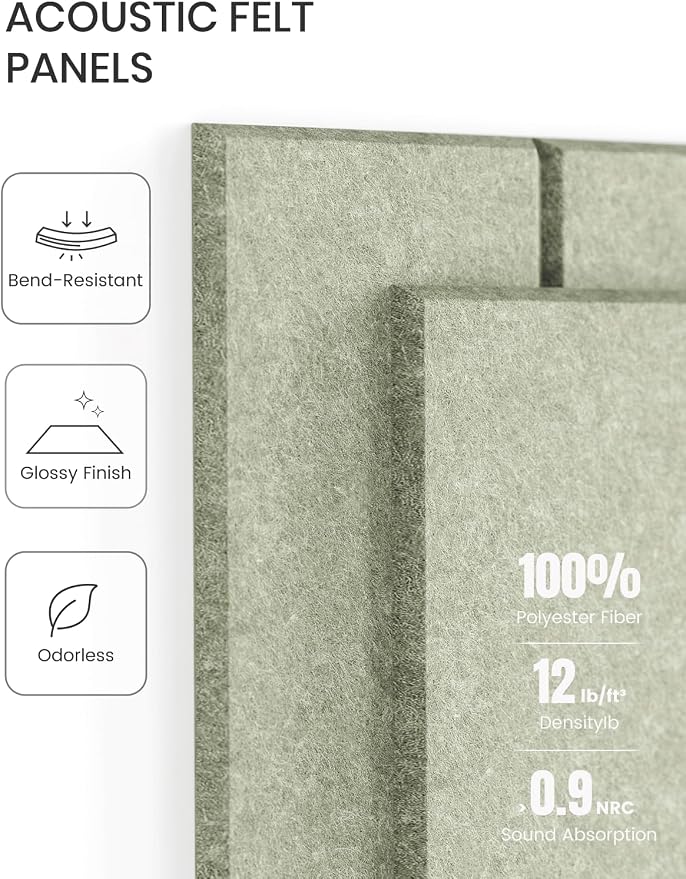 Fluxynara Felt Bulletin Board & Cork Board Alternative, Sage | 48" x 36" Pin board, Removable Adhesive Tabs, Easy Install Without Wall Damage, For Home Office Decor - Image 4