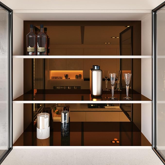 Wallercity Tawny Self Adhesive Flexible Mirror Stickers Peel and Stick Mirror Wallpaper for Walls Vinyl Mirrors Contact Paper for Crafts Backdrop Mirrors Decor Waterproof Ceiling Film 15.8''x78.7'' - Image 6