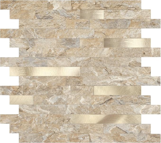 Yipscazo 2026 New Upgrade Peel and Stick Backsplash, Stick on Backsplash Tiles for Kitchen, Bathroom, Fireplace (20 Sheets, Rustic Stone) by Yipscazo