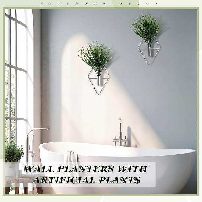 Canlierr 4 Pcs Wall Decor Hanging Planters, Aquatic Plant, Sliver - Image 6