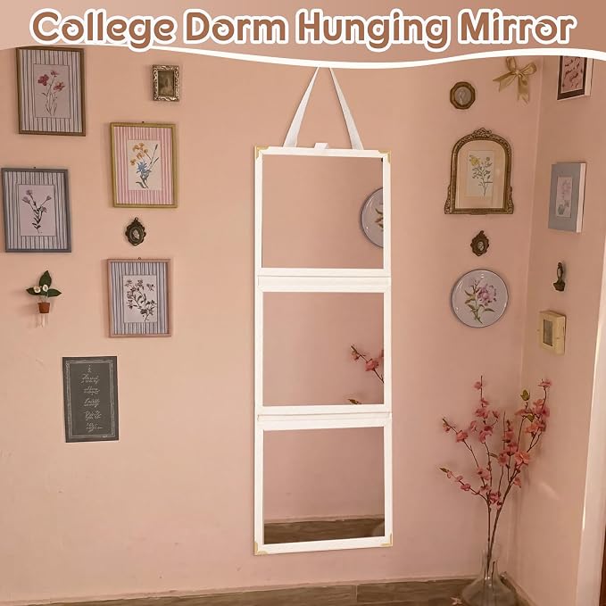 Bucherry 33x13'' Full Length Dorm Classroom Mirror Foldable Hanging Mirror - Image 6