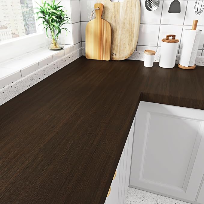 WESTICK Brown Wood Contact Paper for Countertops Waterproof Wood Peel and Stick Wallpaper Self Adhesive Removable Wooden Grain Contact Paper for Cabinets and Drawers Kitchen Tables Camper 15.8" x 78" - Image 5