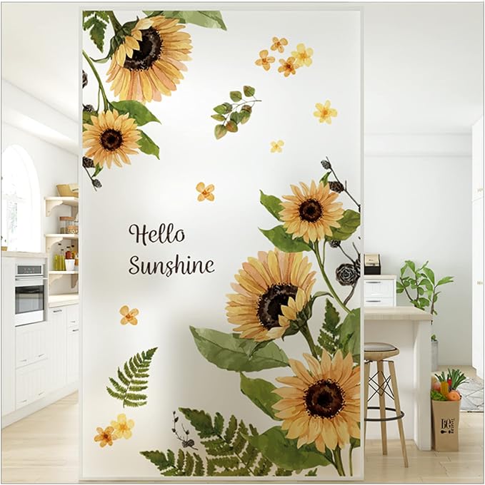 Sunflower Wall Stickers, 3D Yellow Flower Wall Decals, Easy Peel and Stick Wallpaper, DIY Removable Wall Art Mural for Bathroom, Bedroom, Nursery, TV Shower Door Home Decor - Image 2