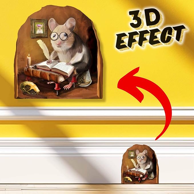 Mouse Reading Book, Wall Decor Sticker Decal, Kids Room, Classroom, Home, Bedroom, Bookcase, Book Lover, of Mice and Men, Children, Adorable, (Novelist Mouse) - Image 2