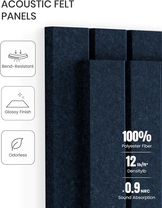 Fluxynara 48" x 36" Large Felt Bulletin Board, Carbon Blue | 12 Pack Cork Board Alternative with 60 Safe Adhesive Tabs, Pin Boards for Wall Decor, Home, Office, Classroom,Dorm - Image 5