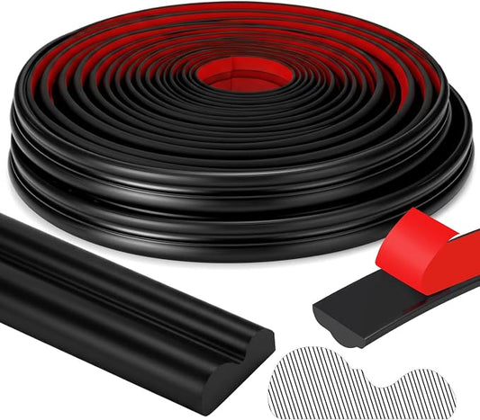 32.8ft x 0.9 Inch Flexible Peel and Stick Molding Trim for Wall, Baseboard, Backsplash, Tile Edge, Chair Rail, Mirror-self Adhesive Moulding Trim for Bathroom Wall Door Floor Window, Black by Innconee
