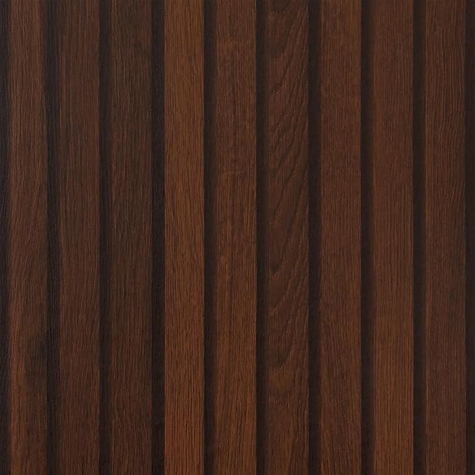 LaCheery 160x24 Inch Faux Wood Slat Wall Panel Wallpaper for Bedroom Walls Dark Brown Wood Peel and Stick Wallpaper Removable Contact Paper Wood Look Vinyl Wrap Self Adhesive Wall Paper Roll Furniture by LaCheery