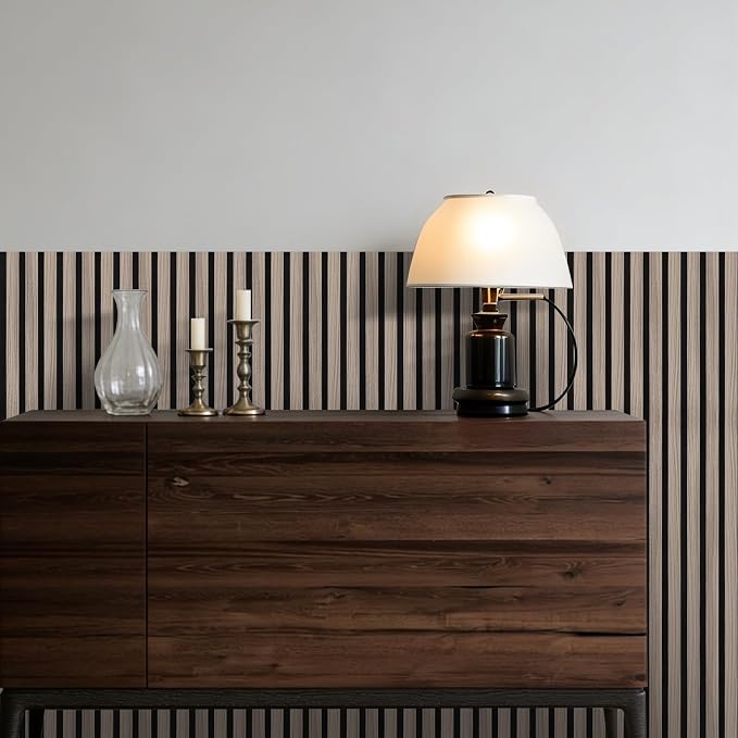 Peel and Stick Slat Wall Panels, 4" x 96" Self-Adhesive Light Walnut Faux Wood Accent Wall Panels, Removable 3D PVC Soundproof Wall Panels for Bedroom, Living Room, TV Background & Home Décor - Image 4