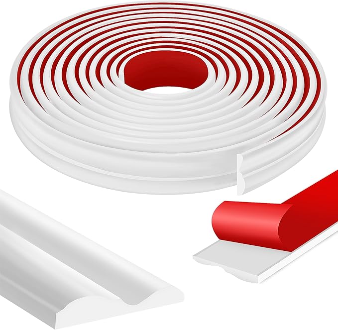 moonoom 20 Ft x 1.6''Wall Decoration Molding Trim,Self-Adhesive 3D Chair Rail Panel Molding, Flexible DIY Wall Trim for Walls Mirror Window Frame and Home Decoration by moonoom