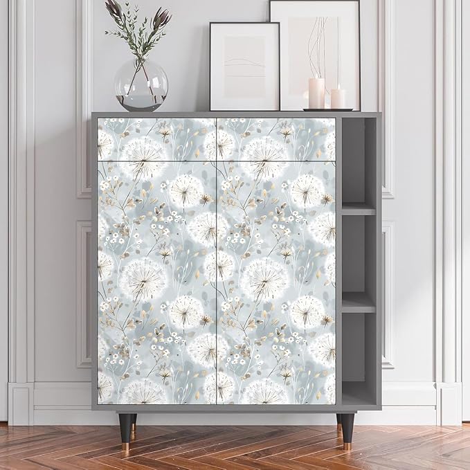 Nukofal Floral Wallpaper Peel and Stick Dandelion Contact Paper 16.9"x118" | Dandelion Peel and Stick Wallpaper Floral Contact Paper Waterproof Self Adhesive Removable for Cabinets Drawers Decor Vinyl - Image 5