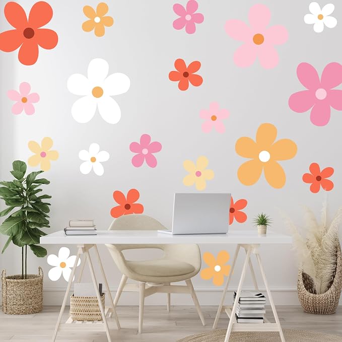 TaoBary 12 Sheet Large Daisy Wall Sticker Decal Flower Wall Decal Removable | Big Flower Wall Sticker, Colorful Floral Decal, Daisy Bedroom Room Decor, Removable Peel and Stick, Nursery Home Wall Decor - Image 5