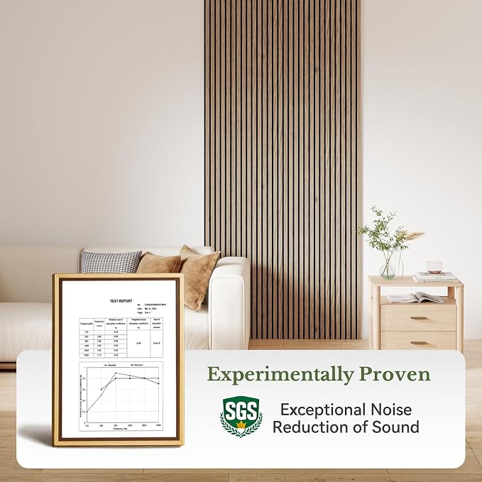 MISSDAY Wood Slat Acoustic Wall Panels, 4 Packs 106.3" x 12.6" Oak Soundproof Panel For Interior Wall Decor Noise Absorbing-3D Textured Wooden Panel Sound-Absorbing for Home, Office, Studio - Image 9
