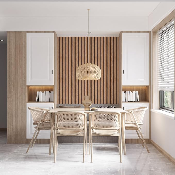 Yun-aeon Natural Wood - Tan Slats Peel and Stick Wallpaper for Wall | 17.3"x 160" Self-Adhesive Waterproof Vinyl Removable Wall Paper for Wall Decor Bedroom - Image 3