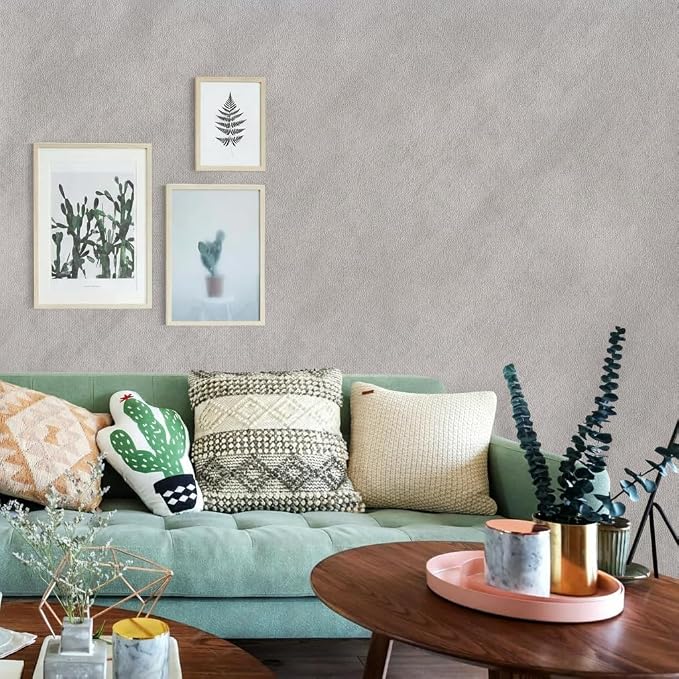 Gray Ash Limewash Wallpaper Peel and Stick 16'' x118'' Light Grey Concrete Contact Paper Self Adhesive Waterproof Wash White Matte Texture Plaster Vinyl for Living Room Kitchen Bathroom Furniture - Image 7