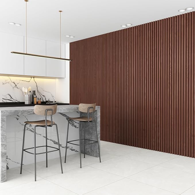 Slat Wall Panel 8-Pack, 108’’x6.1’’, Walnut | WPC Wall Panel for Interior Wall Decor, TV Background, Kitchen, Bedroom - Image 4