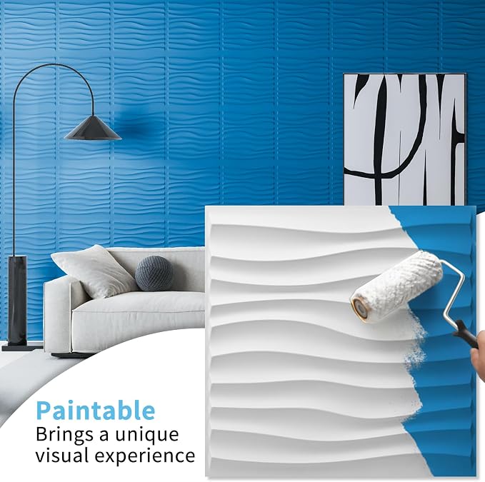 Art3d 20 Pack Decorative 3D Wall Panels, 19 Sq.Feet PVC Interior Wall Décor, 11.8"x11.8", White - Image 3