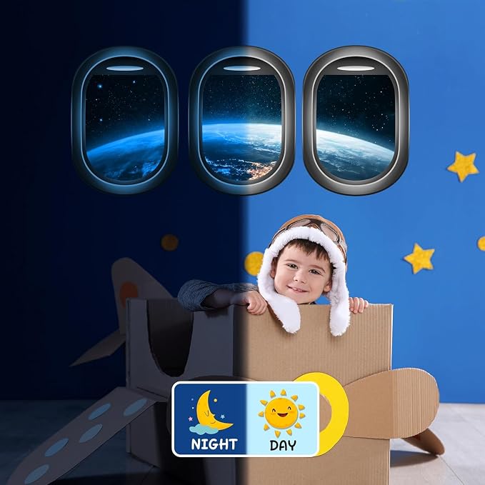Quanhaigou Glow in The Dark 3D Space Wall Decals, Set of 3 Galaxy Window Stickers for Wall,Planet Themed Room Decor for Kids Boys - Image 4