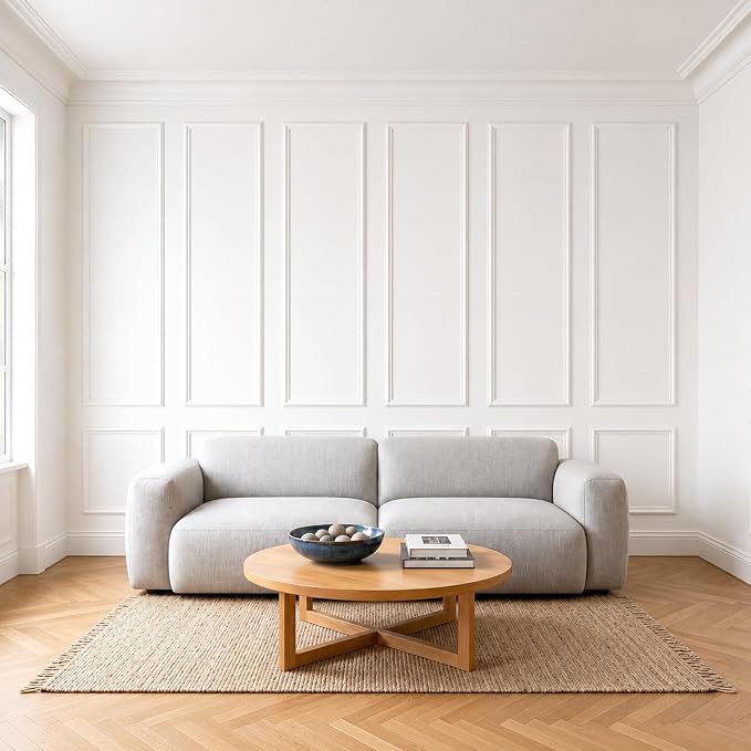 6 Sets Framed Premade Peel and Stick Wall Molding Kit – Pre-Cut Wainscoting Panels Set, Self-Adhesive Installation for Living Room, Bedroom Accent Wall Decor（54 * 24IN-24 * 24IN） - Image 5
